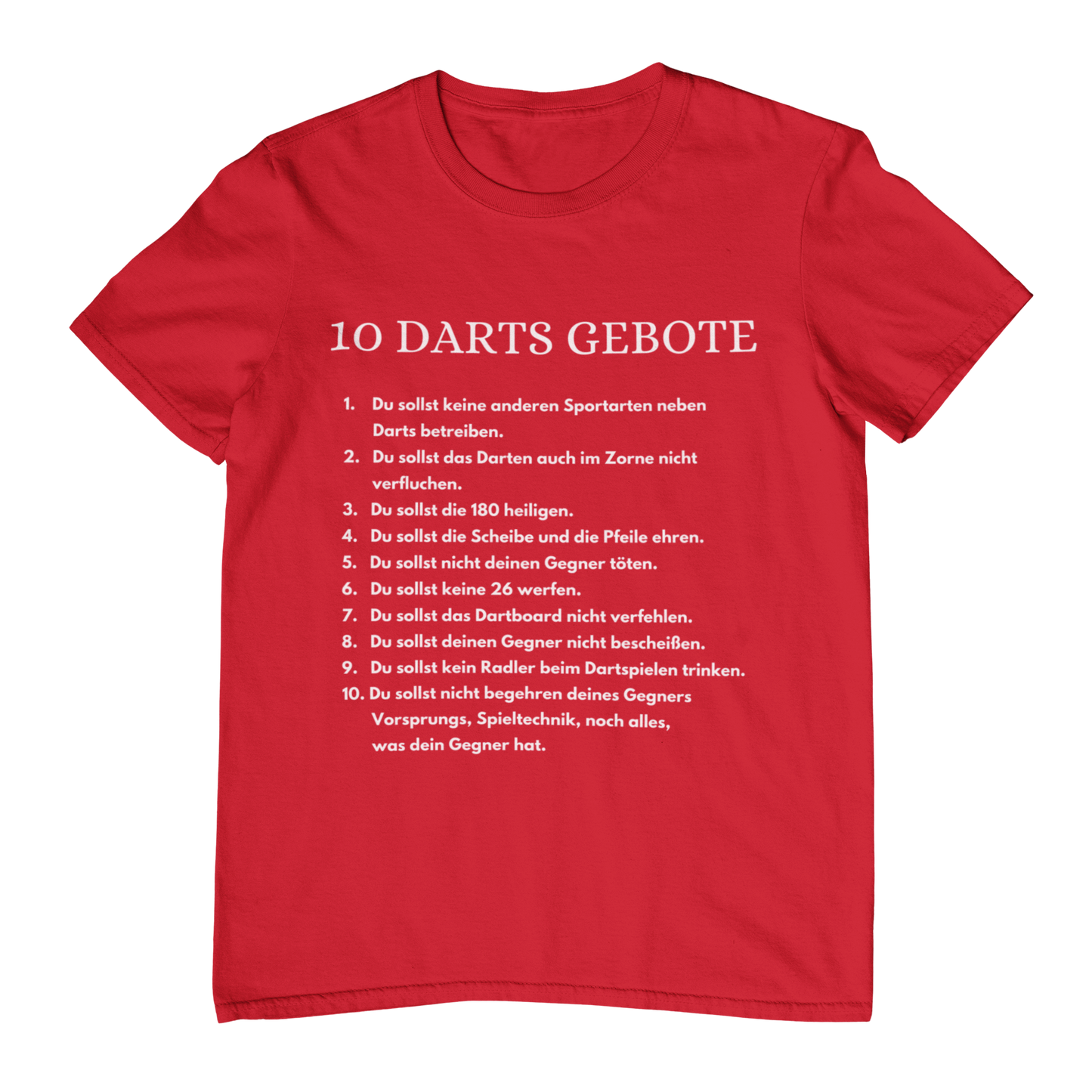 Darts Gebote - Shirt (Frontprint / Aufdruck vorne)