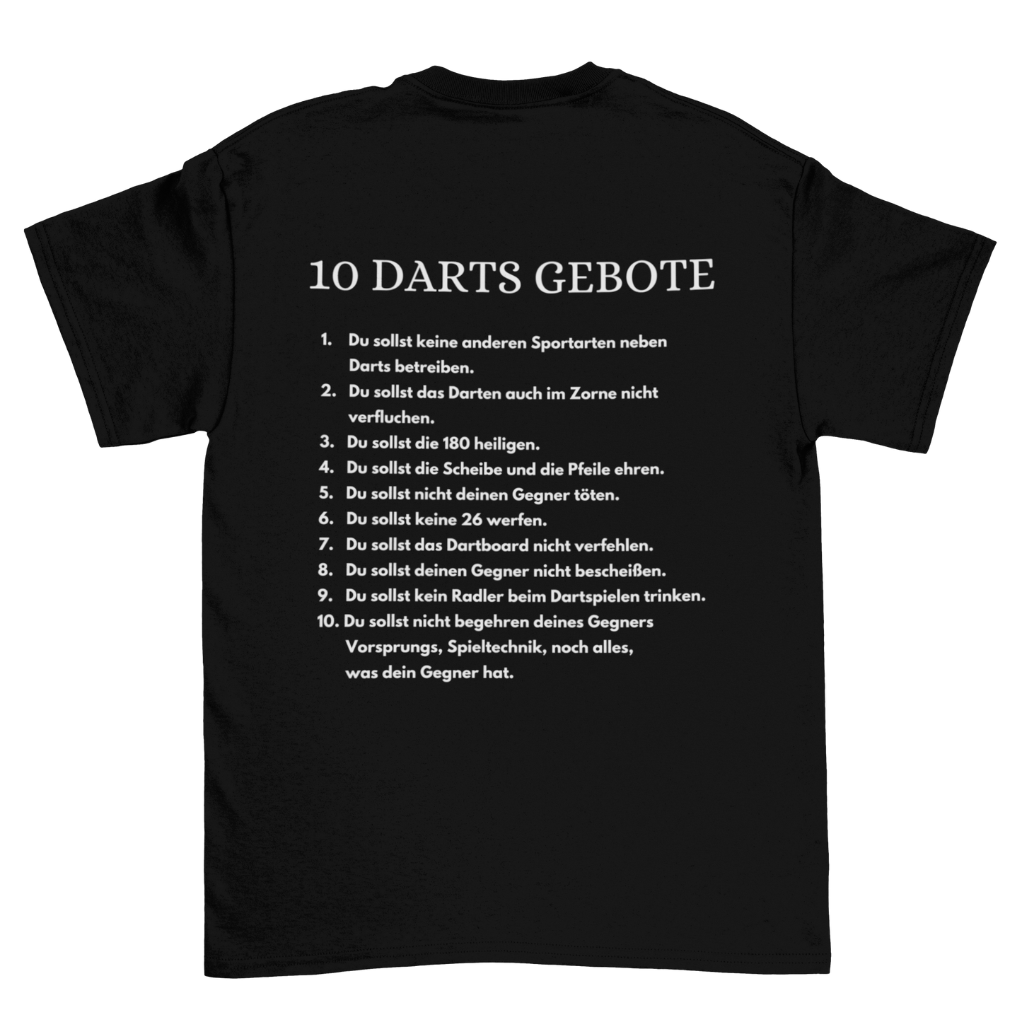 Darts Gebote - Shirt (Backprint / Rückenaufdruck)