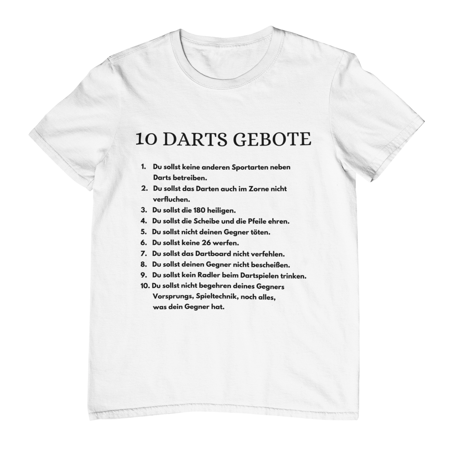 Darts Gebote - Shirt (Frontprint / Aufdruck vorne)