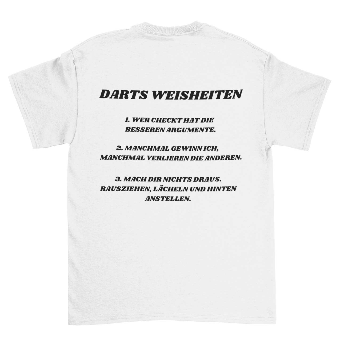 Darts Weisheiten - Shirt (Backprint / Rückenaufdruck)