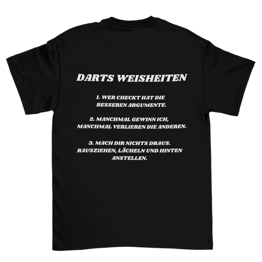 Darts Weisheiten - Shirt (Backprint / Rückenaufdruck)