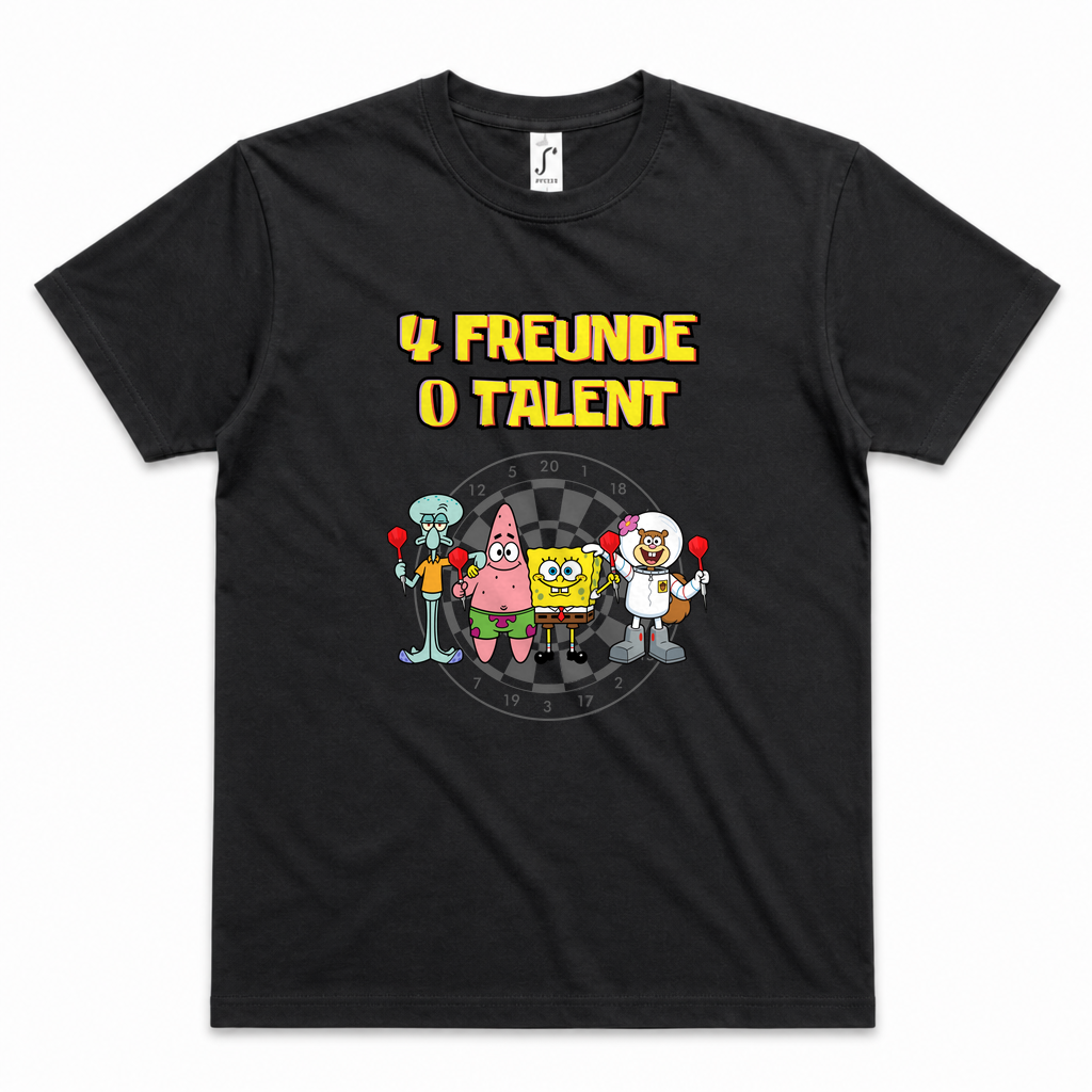 4 Freunde 0 Talent | Shirt — Schwarz